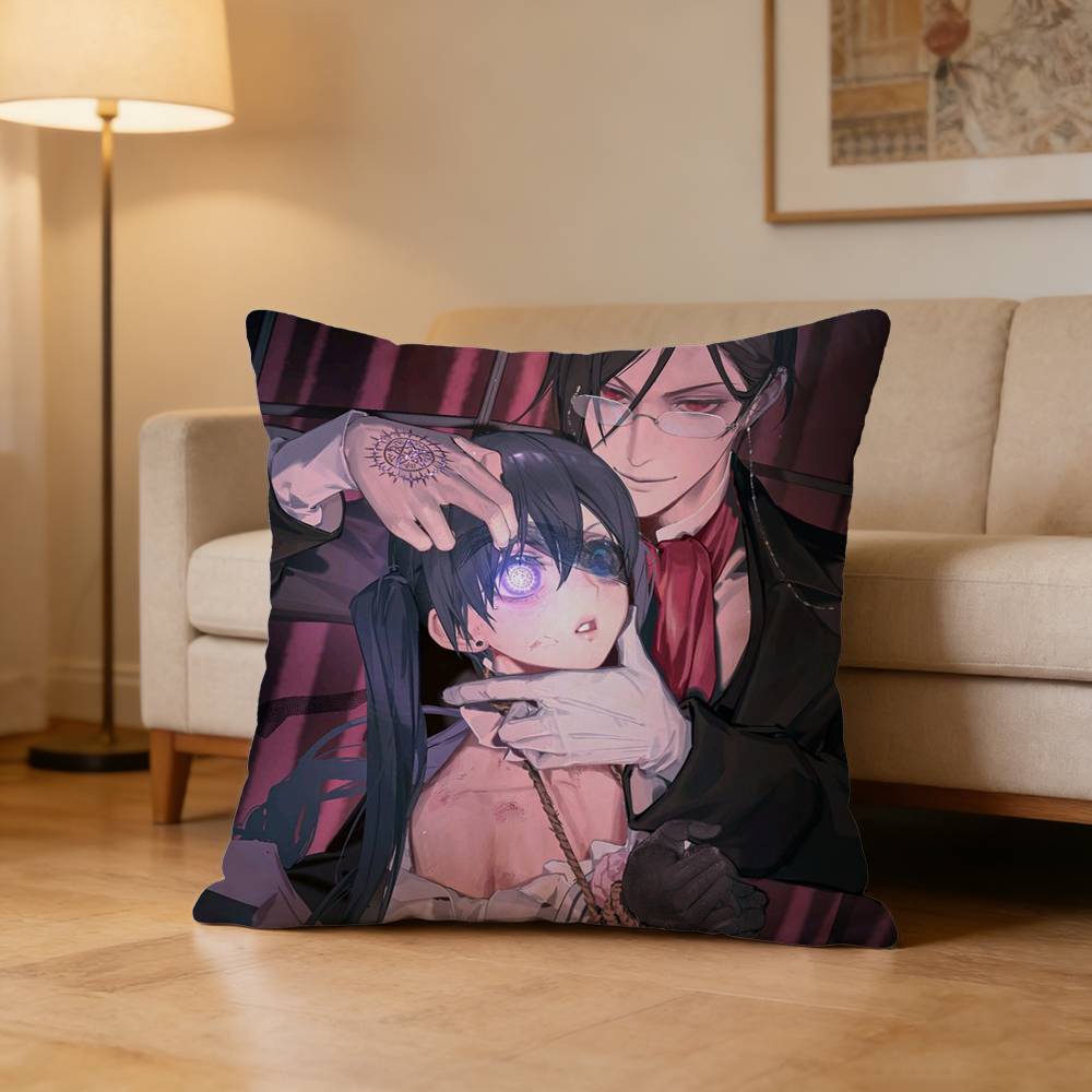 Anime B-Black Butler Horror Pillow Case Pattern Printed Pillowcase For Living Room Sofa Cushion Cover