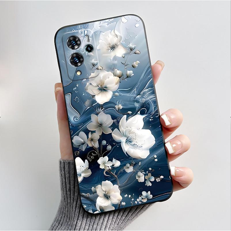 Чехол для ZTE V40 Pro 9046 Черный Желе Мягкий Силикон ТПУ Узор Бабочки Цветы Защитный Чехол для Телефона Для ZTE Blade V40 Pro Задняя Крышка