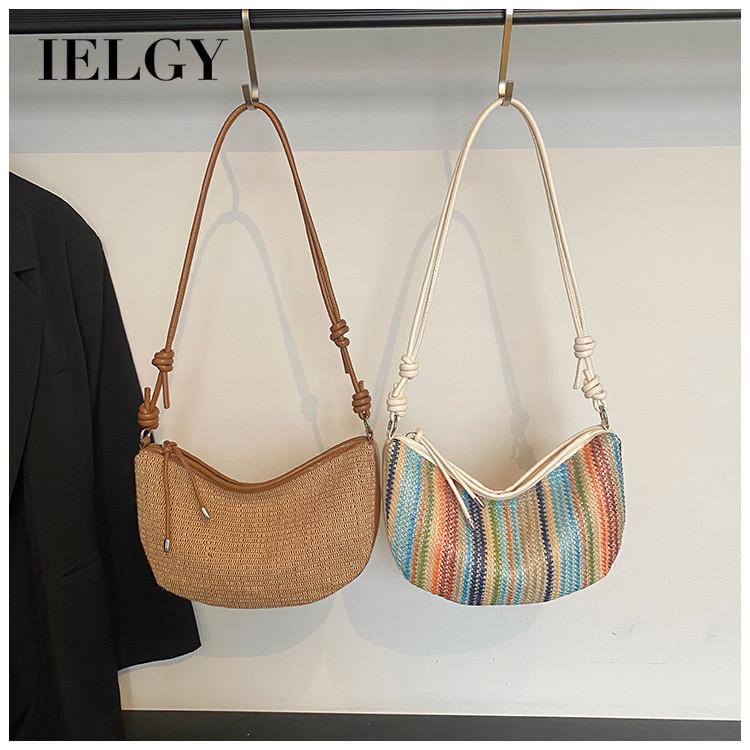 IELGY Hand-Woven One-Shoulder Messenger Dumpling Bag