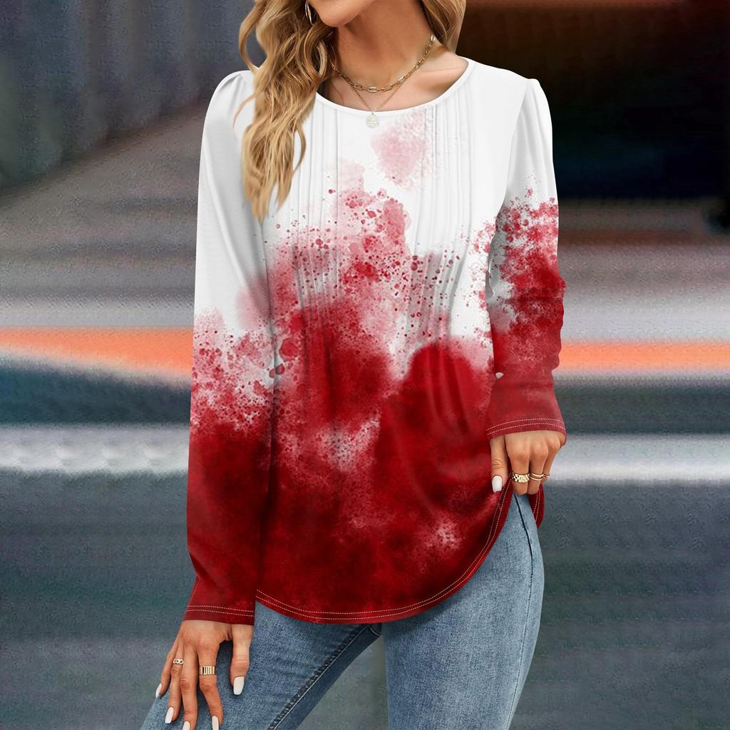 Женская осенняя мода повседневные топы на Хэллоуин с длинным рукавом рубашки свободные пуловеры