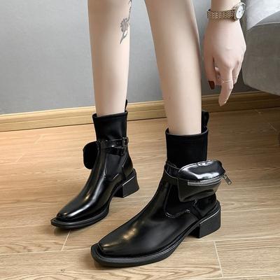 Роскошные женские ботинки челси на платформе, женские ботинки на толстой подошве, зимняя обувь, короткие ботинки на толстом каблуке, брендовые дизайнерские ботинки из искусственной кожи