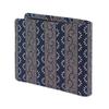 [Inden-ya] Inden Bifold Wallet with Bill Compartment and Coin Purse, Deerskin, Navy Blue with White Lacquer, with Claw Arabesque Pattern, 2006-14-009