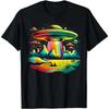 UFO Alien Retro Bright Mountain Lake Camping Visitor T-Shirt Women Men Clothing Tee Ropa Mujer Vintage Clothes Men T Shirt