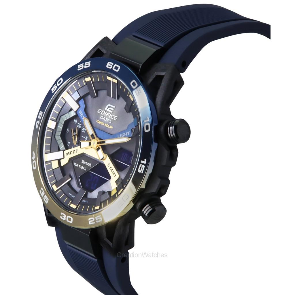Casio Edifice Sospensione Nighttime Drive Аналоговый цифровой смартфон Link Tough Solar ECB-2000NP-1A Мужские часы 100M