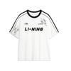 Li Ning Футболка с принтом букв, свободная, удобная, с коротким рукавом, унисекс, топы, белая AHSU657-1(TEAM702-3.4.14)