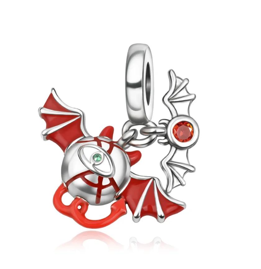 Новые Оригинальные Медные Шармы Красный Птица Сердце Гриб Бусины Подвески Подходят для Браслета Ожерелья DIY Ювелирные Изделия Подарок