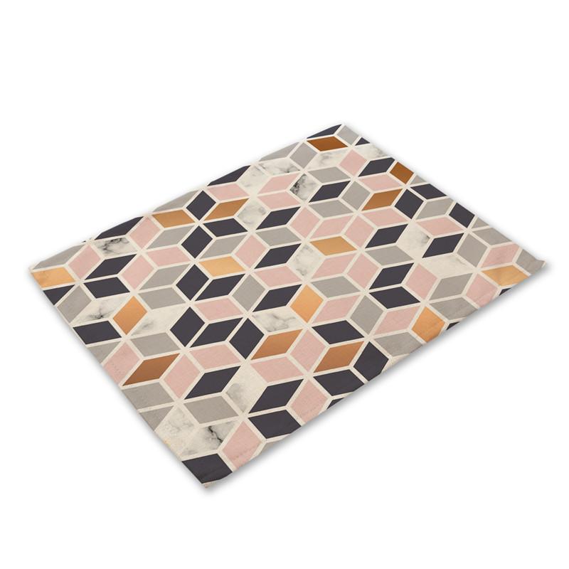 Домашний декор, льняные коврики для обеденного стола, роскошные кухонные салфетки с скандинавским геометрическим узором, 40X30 см, подставки под чашки и миски