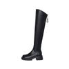 Fashion Women Over The Knee Boots Round Head 2024 High Quality Back Zipper Solid Color  Thick with Outdoors Wear Resistant Women's Boots