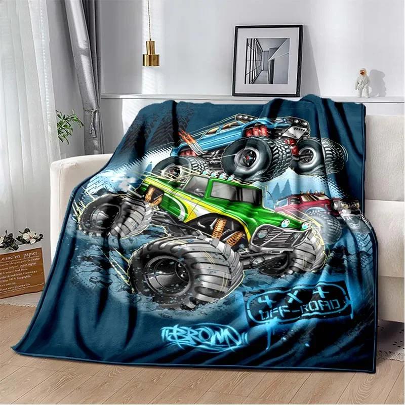 3D Monster Jam Монстр-трак Мультяшная Фланелевая Мягкая Плед Плед для Спальни Мальчика Дивана Кровати Теплый Плед Пикник