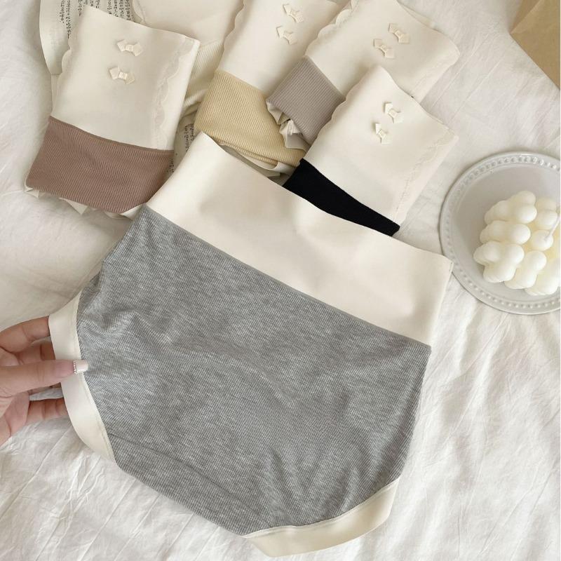 Осенне-зимнее эластичное хлопковое нижнее белье Простые бесшовные расширенные трусы с высокой талией, утягивающие приподнятые ягодицы, дышащие женские треугольные трусики