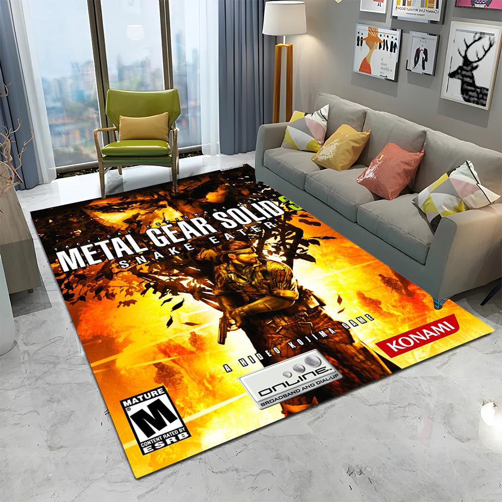 Ковер Ковер Мультяшный для Геймеров Metal Gear Solid для Дома Гостиной Спальни Дивана Придверный Коврик Декор, Детский Ковер Нескользящий Напольный Коврик