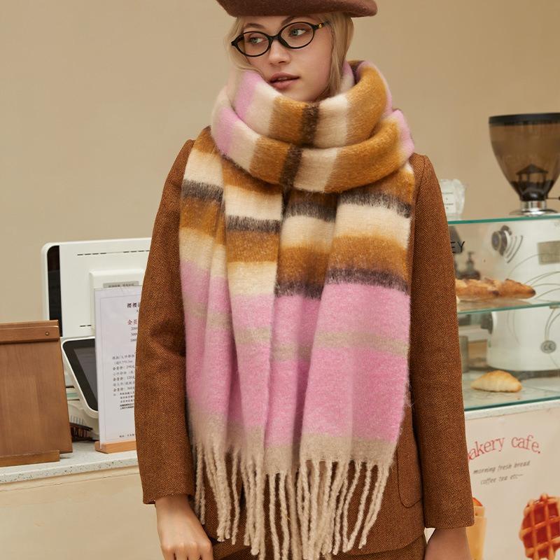 Winter New Dopamine Advanced Sense Warm Thickened Scarf Women's Winter Sweet Atmosphere Couple Scarf