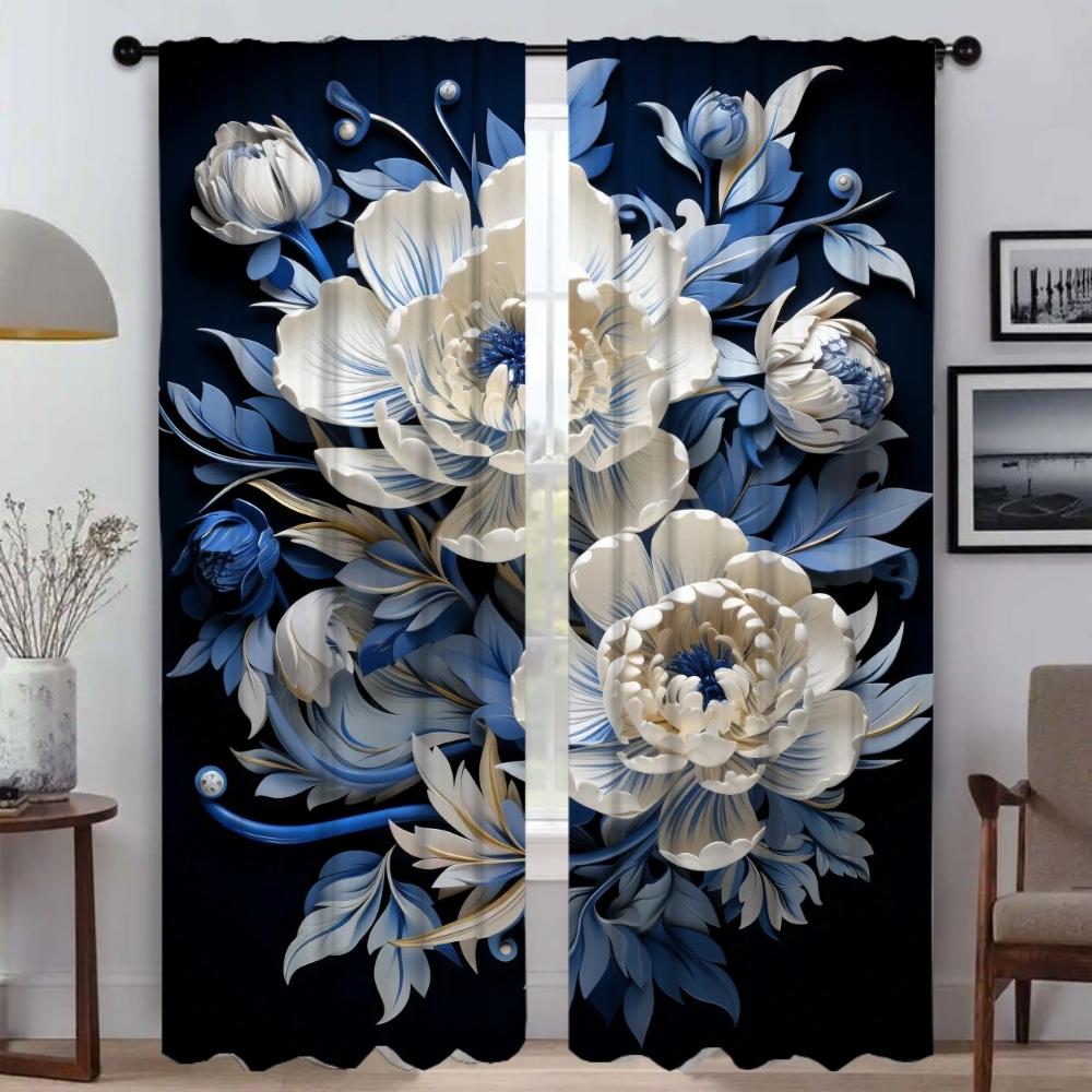 Шторы для гостиной Шторы для комнаты 2 панели 3D Цветочные украшения на Хэллоуин Шторы Жалюзи Домашний интерьер Шторы Перегородка