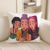 KPop Demon Hunters  Super cute cartoon girl on pillowcase: diverse expressions and shapes, fashionable home decoration