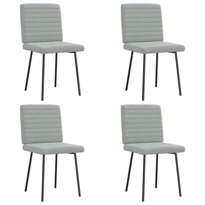 VidaXL Dining Chairs Set of 4 Light Grey Velvet, Chair, Living Room Chair, Accent Chair, Kitchen Chair, Seat of 3315256