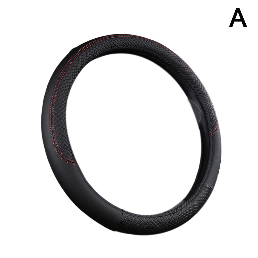 Car Steering Wheel Cover Breathable Anti Slip PU Leather Steering Covers Suitable 37-38cm Auto Decoration Car Accessories