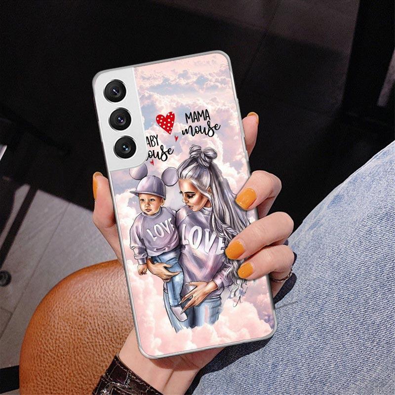 Girl Super Baby Mom Pink Phone Case For Samsung Galaxy S24 S25 Edge S26 Ultra S23 S22 S21 Plus S20 FE + Personalized Print Cover