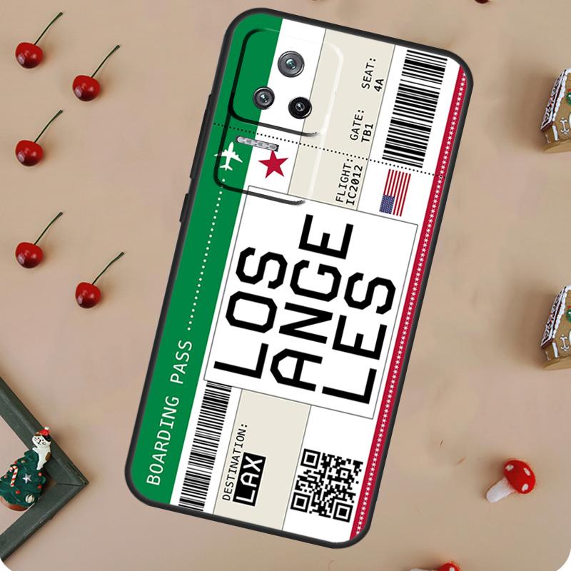 Boarding Pass Ticket Case For POCO X6 Pro X3 X5 F5 M6 Pro F3 M5s Cover For Xiaomi 13T Pro 14 11T 12T 12 13 Lite