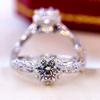 Модное элегантное ослепительное кольцо с цветком для женщин, классическое кольцо с цирконием на годовщину, свадебные обручальные кольца с изящными кристаллами