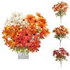 4 букета искусственных букетов из маргариток Праздничное украшение Осенний цвет 14 бутонов для Дня благодарения На ощупь как настоящие Шелковая хризантема