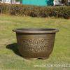 Large Round Imitation Copper Resin Flower Pot for Outdoor Trees and Water Lilies