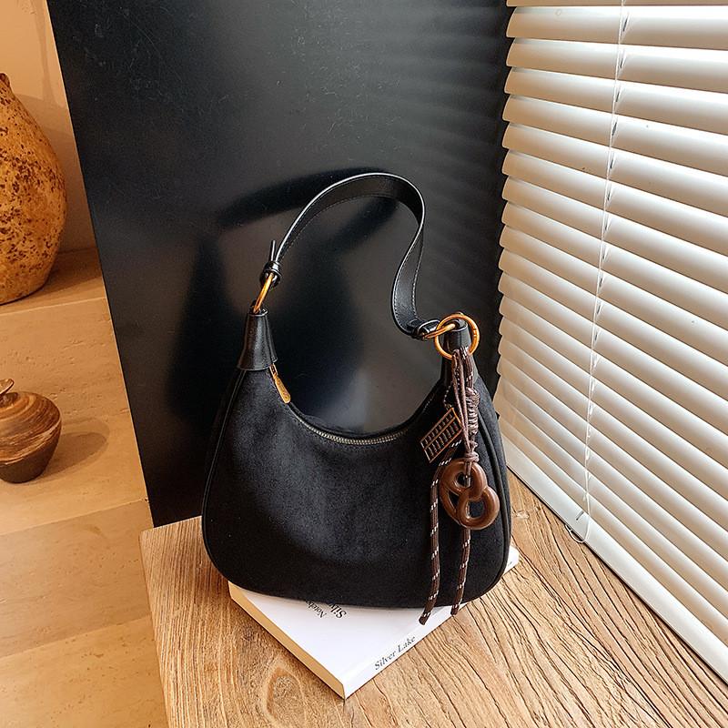 IELGY Ladies Messenger Bag Suede Fashion Retro Frosted Dumpling Bag