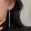 Простые Серьги-каффы на цепочке с лезвием, Длинные минималистичные свисающие серьги, Универсальные акцентные серьги