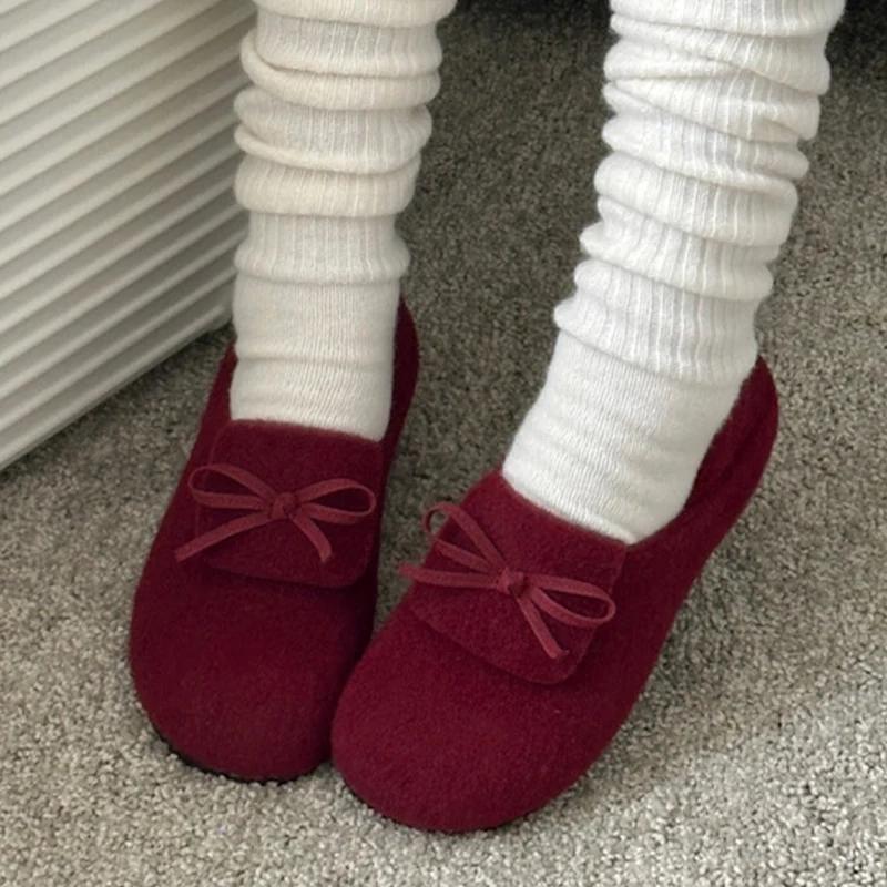 Женские туфли-лоферы Bow Flats из замши, повседневная дизайнерская зимняя обувь 2025 года, тренд, новый бренд, удобные нескользящие туфли Chaussures Femme