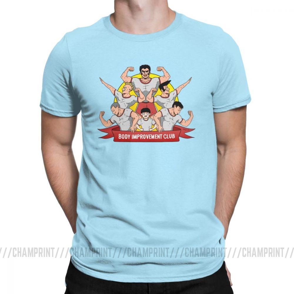 Men S T Shirt Mob Psycho 100 Body Improvement Club Humor 100 Cotton Tees Short Sleeve