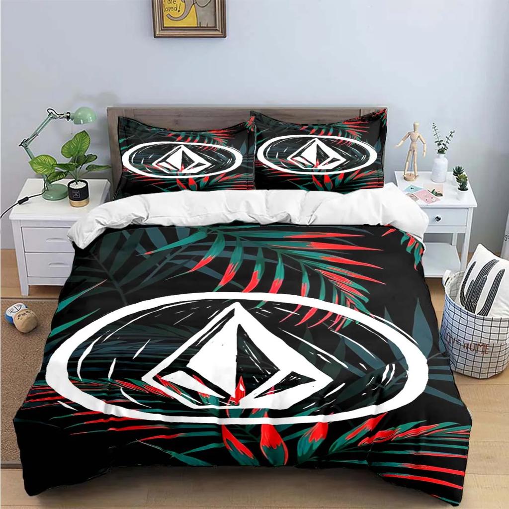 Модные изысканные комплекты постельного белья с принтом V-Volcom, изысканный набор постельных принадлежностей, комплект пододеяльника и одеяла, комплект постельного белья, роскошный подарок