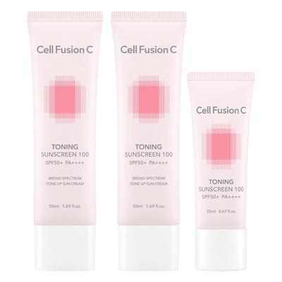 Cellfusion C Тонирующий солнцезащитный крем SPF50+ PA++++ 50 мл x 2 шт + набор 20 мл, 1 набор