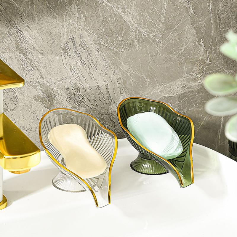 Поднос для сливной пластины, креативный держатель для мыла, коробка для мыла, гаджеты для ванной комнаты, нескользящая мыльница для стирки, чехол для мыла в форме листа