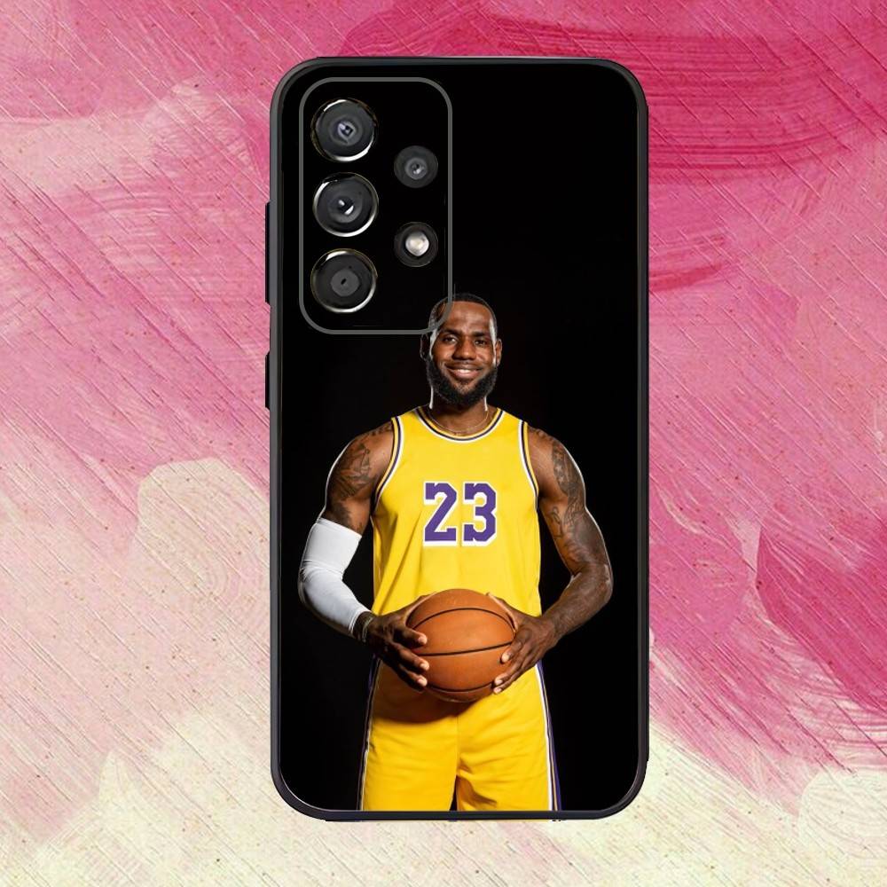 Чехол для телефона Баскетбольный L-Lebron James 23 Для Samsung S25,S24,S21,S22,S23,S30,Ultra,S20,Plus,Fe,Lite,Note,10,9,5G Черный