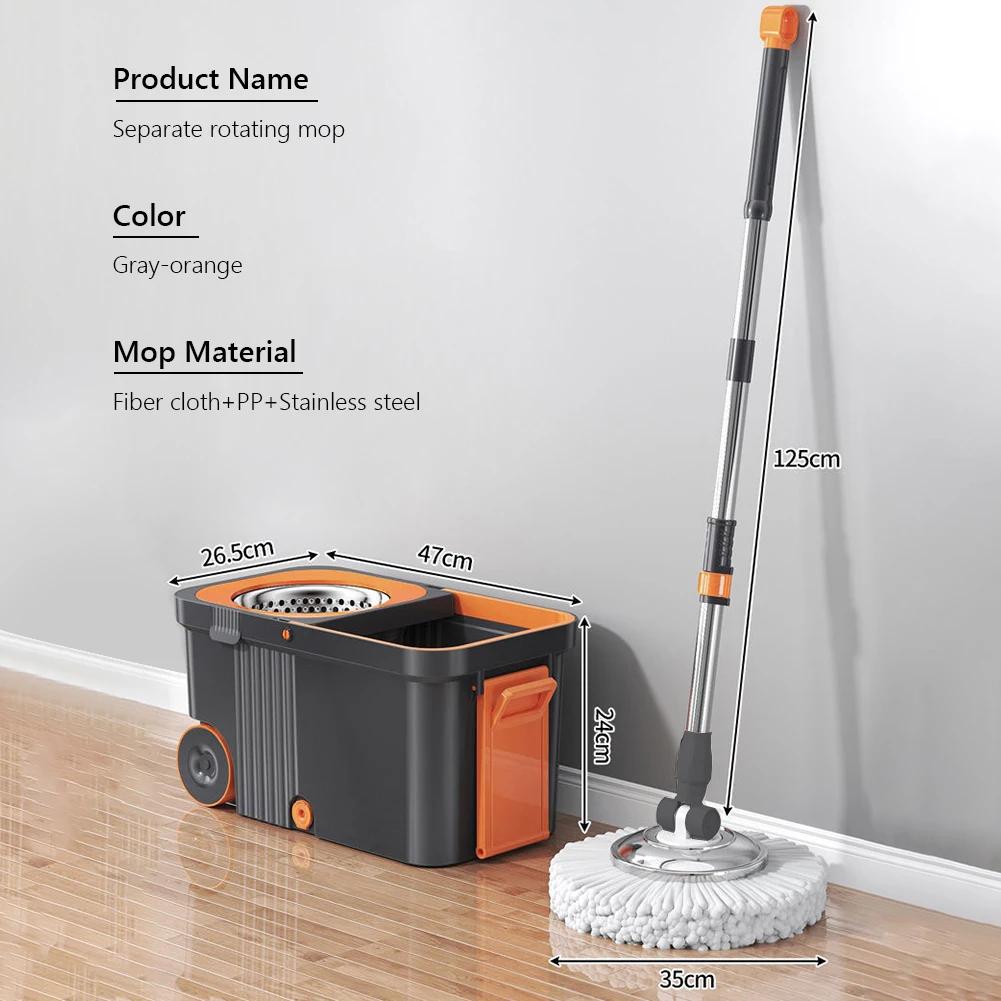 Поломоечная машина с 6 сменными насадками, удлиненная ручка, бытовая уборка, автоматическая швабра с отжимом для мытья полов в доме