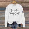 Ladies Fashion Casual Long Sleeve Printed Round Neck  Pullover Top