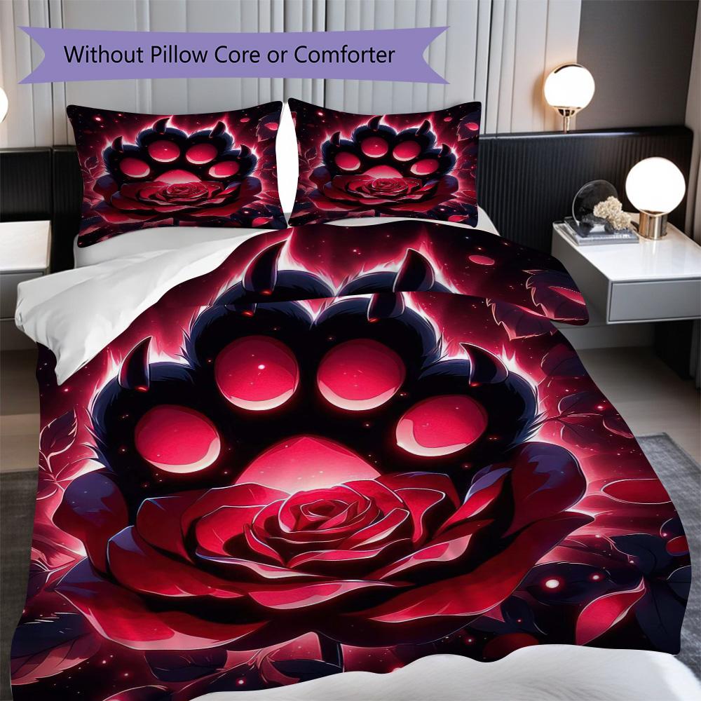 1PC Rose pattern Bedding Quilt Set Quilt Cover Pillowcase Home Decoration Birthday Gift (1 * duvet cover + 25 * pillowcase, without core)