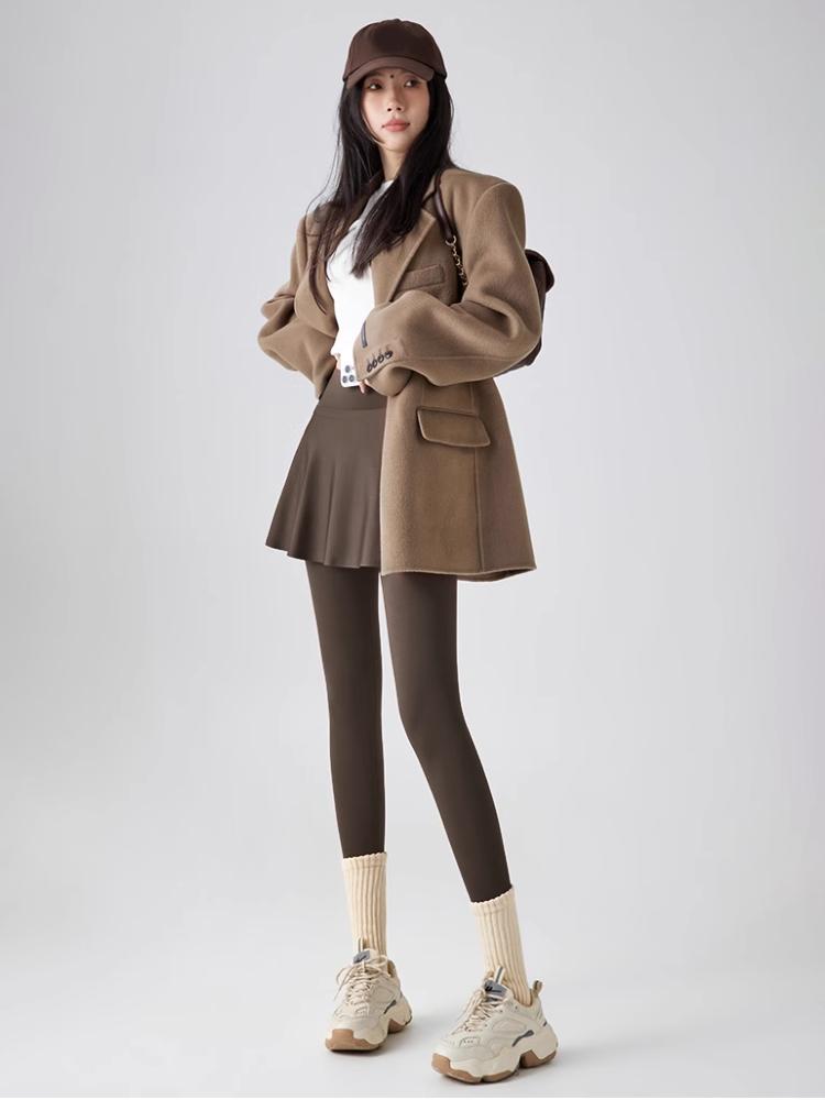 Флисовые леггинсы, осенне-зимняя юбка-трапеция, теплые искусственные двухсекционные брюки с изображением акулы, женские спортивные бесшовные леггинсы с высокой талией для йоги