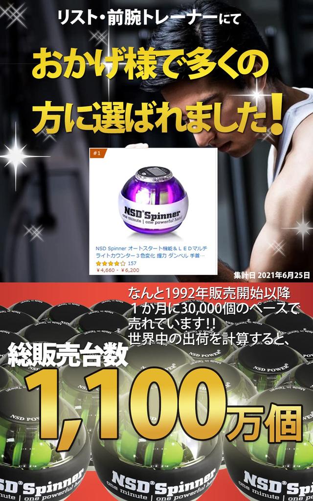 NSD Spinner Auto Start Function LED Counter 3 Color Change Japan Authorized Distributor Product Forearm Grip Strength Dumbbell & Multi-Light PB-688AML