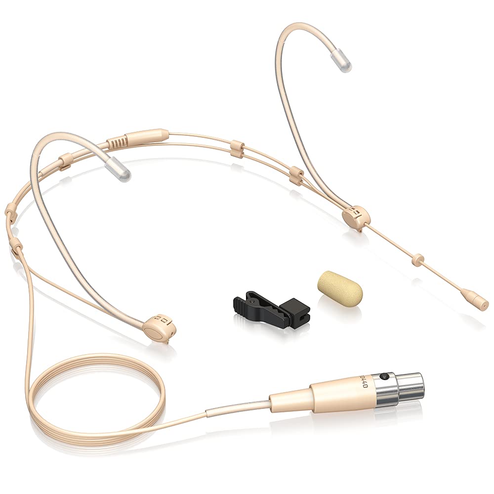 Всенаправленный конденсаторный микрофон Behringer с разъемом для крепления на голове. Свободно регулируемая оправа. Заушины, которые меньше травмируют уши. BO440 Бежевый