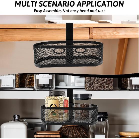 Under Desk Storage Drawer Organizer, Clamp on Under Table Shelf Hanging Desk Mount Tray Attachable Drawer Basket for Home Office Desktop Clutter