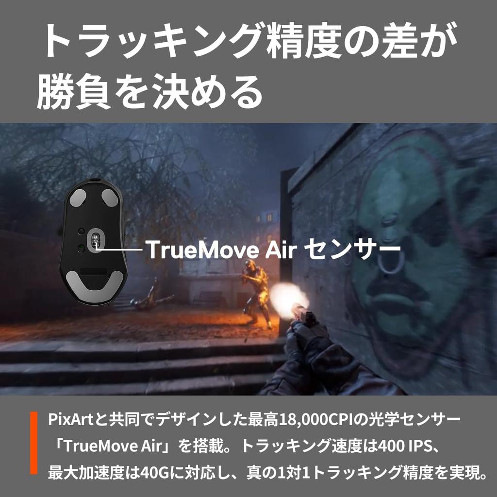 SteelSeries Gaming Mouse Wireless Prime Wireless Supervised by Pro Gamers Dual Channel Fast Response Ergonomics Design Fast Charging 100 Hours of