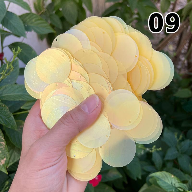 30 мм Разноцветные Конфетные Крупные Пайетки с Отверстием ПЭТ Круглые Пайетки Шитье Рукоделие Украшение Свадебного Платья DIY Аксессуары Рассыпные Пайетки