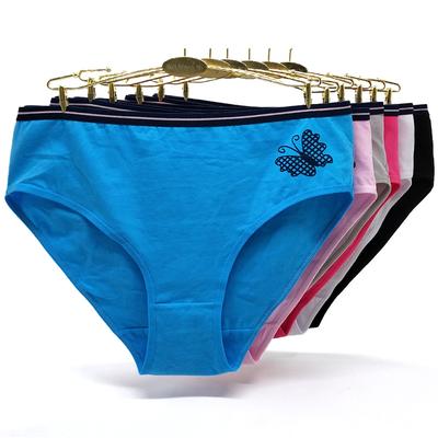 Женское нижнее белье больших размеров из хлопка со средней талией, сексуальные женские трусики-бикини с цветочным принтом, трусы для женщин, 6 шт.
