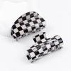 2pcs Checkerboard Grappling Hairpins with Coloured Checkered Hairpins and Black and White Checkered Shark Hairpins