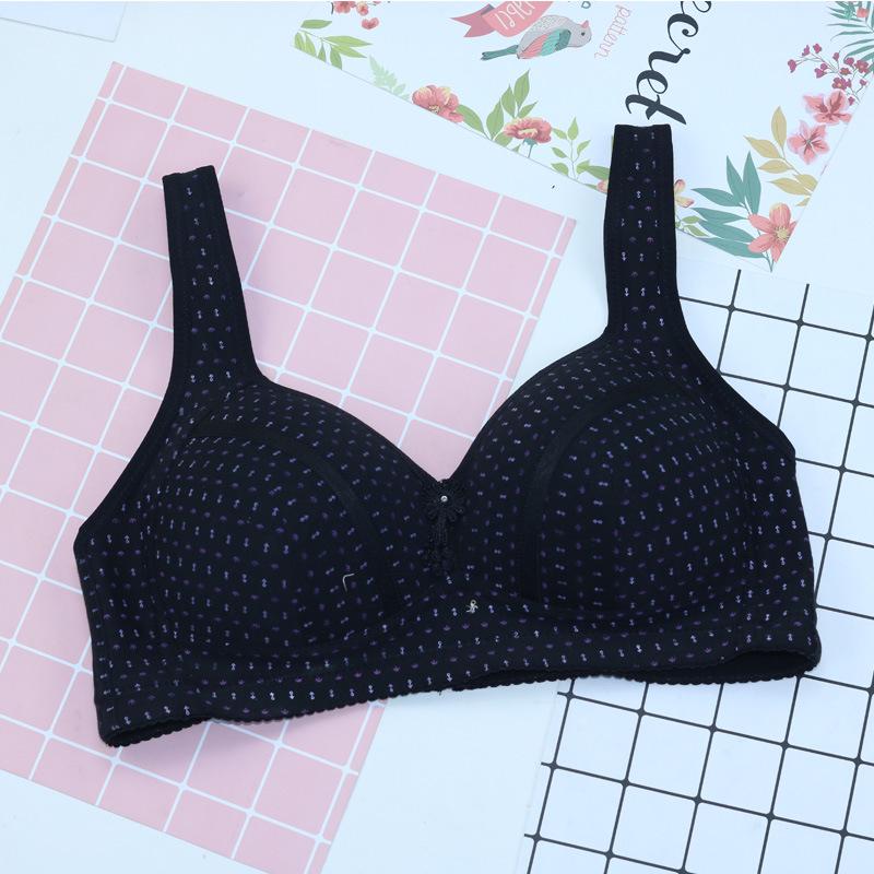New Bra Cotton Bowl Thin Vest Type Adjustment Large Size Vest Type Large Cup Underwear Without Steel Ring