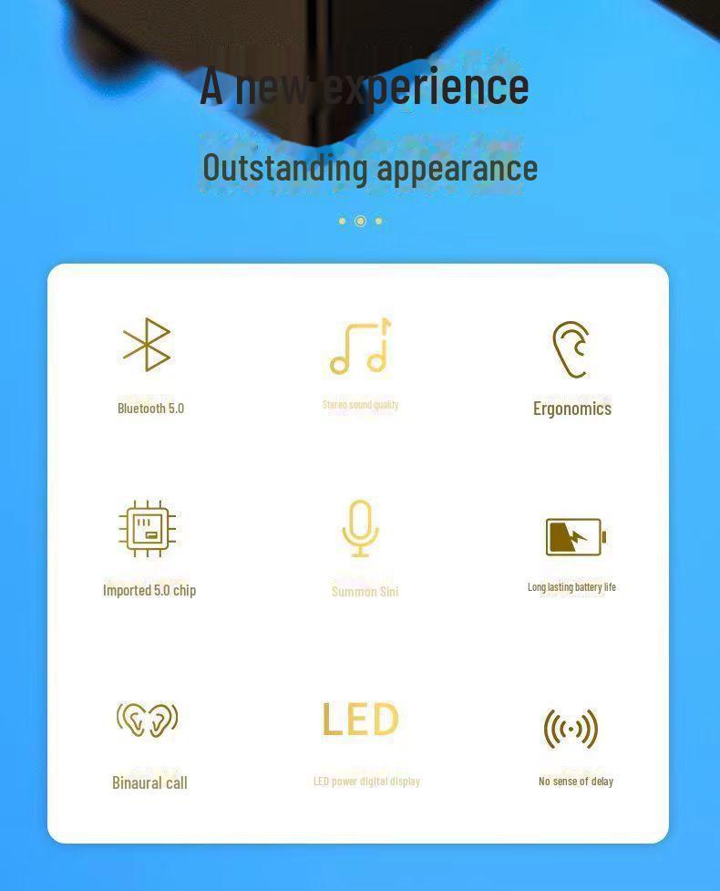 Bluetooth-наушники E7s: Цифровой дисплей, спорт и игры, длительное время работы от батареи, беспроводная гарнитура