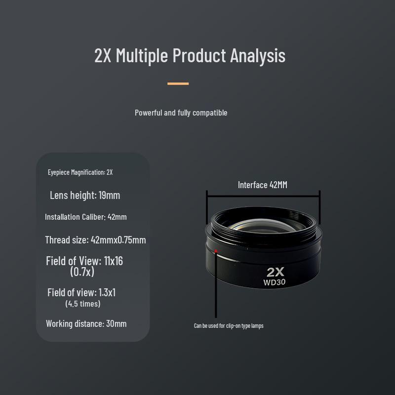 42mm Integrated Microscope Attachment Lens: 0.3X-0.7X HD Wide-Angle Magnification