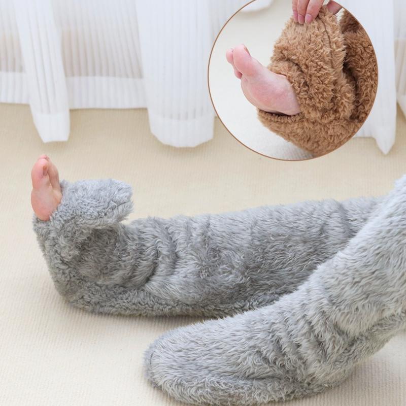 Осенние и зимние женские наколенники теплые носки однотонные теплые толстые чулки