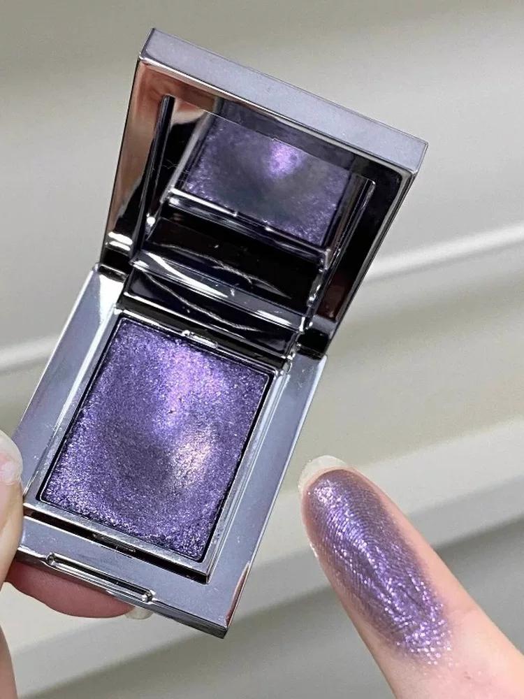 Smoky Sparkling Diamond Effect! Single-Color Crystal Eyeshadow Palette in Purple, Green, and Blue with Multi-Use Iridescent Paste, 2025 New Model