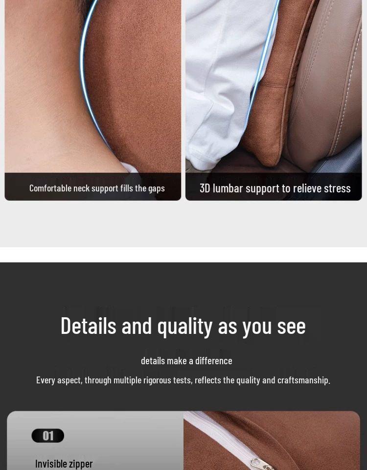 Compatible Headrest & Lumbar Support Cushion for Infiniti Q50L, QX50, QX60, Q70L